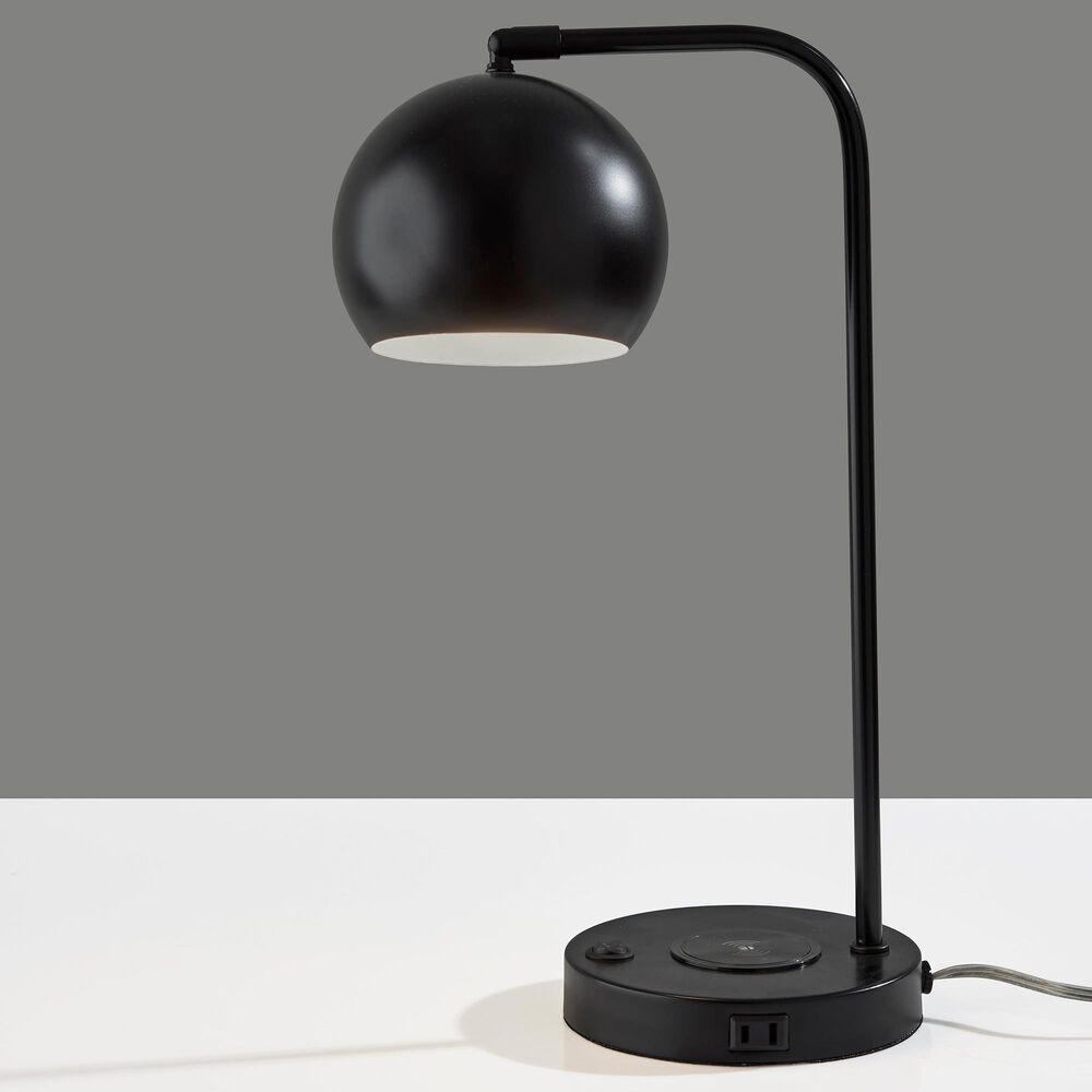 Adesso Emery Desk Lamp with Supercharger in Black, , large
