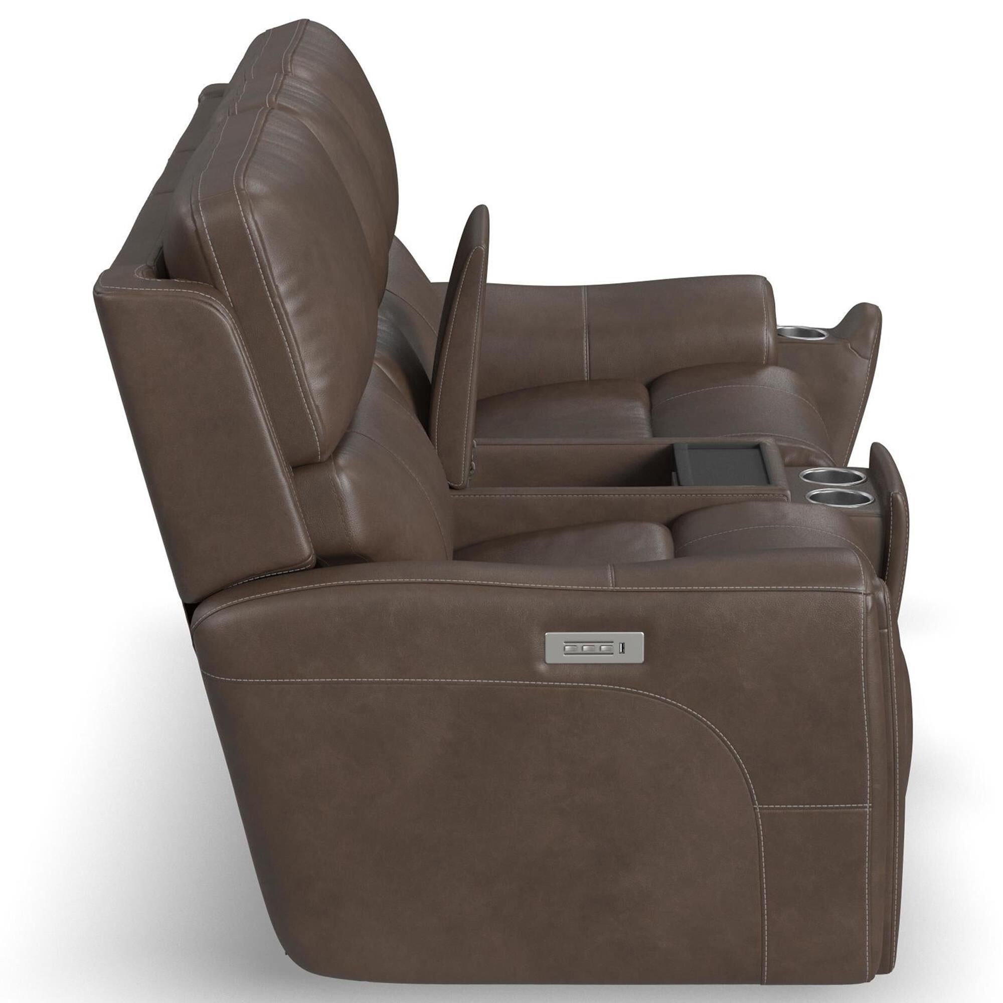 Flexsteel Carter 3-Piece Power Reclining Living Room Set in Cappuccino