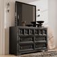 Furniture of America Hatton 6-Drawer Dresser and Mirror in Weathered Black, , large