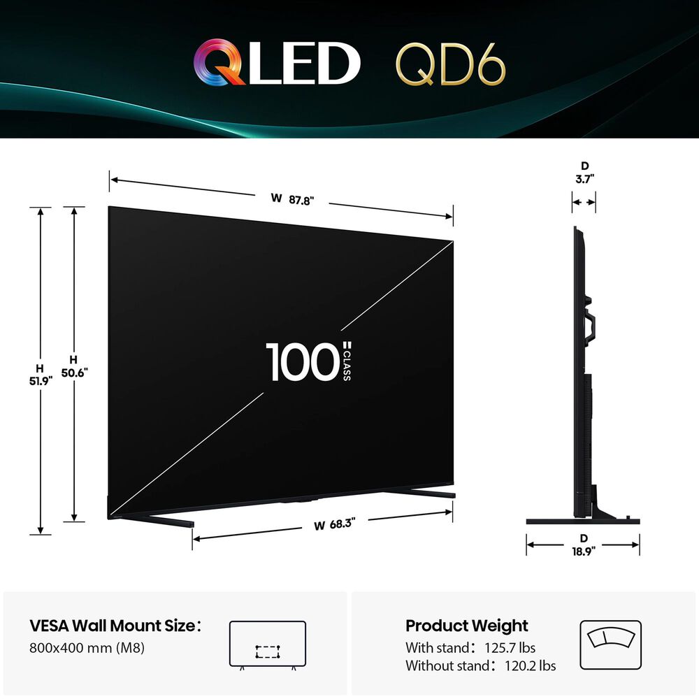 Hisense 100&quot; Class QD6 Series QLED 4K in Black - Smart Fire TV, , large