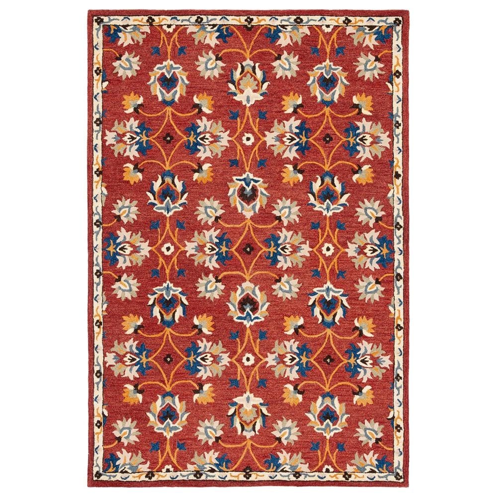 Safavieh Micro-Loop 8" x 10" Rust and Blue Area Rug, , large