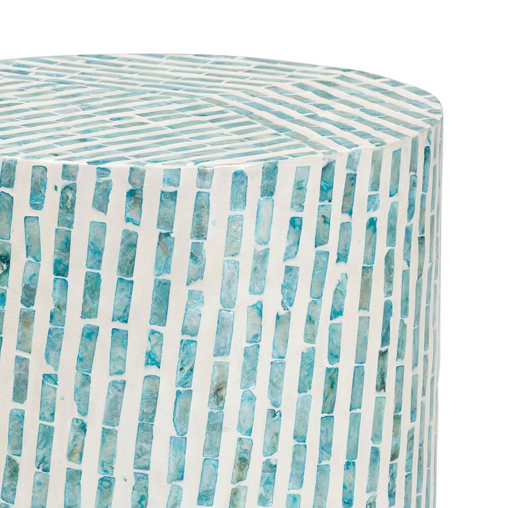 Baxton Studio Draven End Table in White and Blue, , large