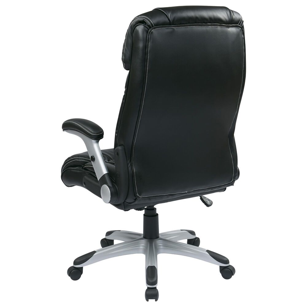 OSP Home Executive Bonded Leather Chair with Black Cushion, , large