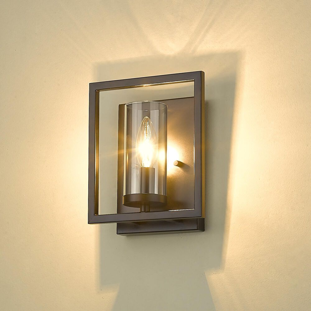 Golden Lighting Marco 1-Light Wall Sconce in Matte Black, , large