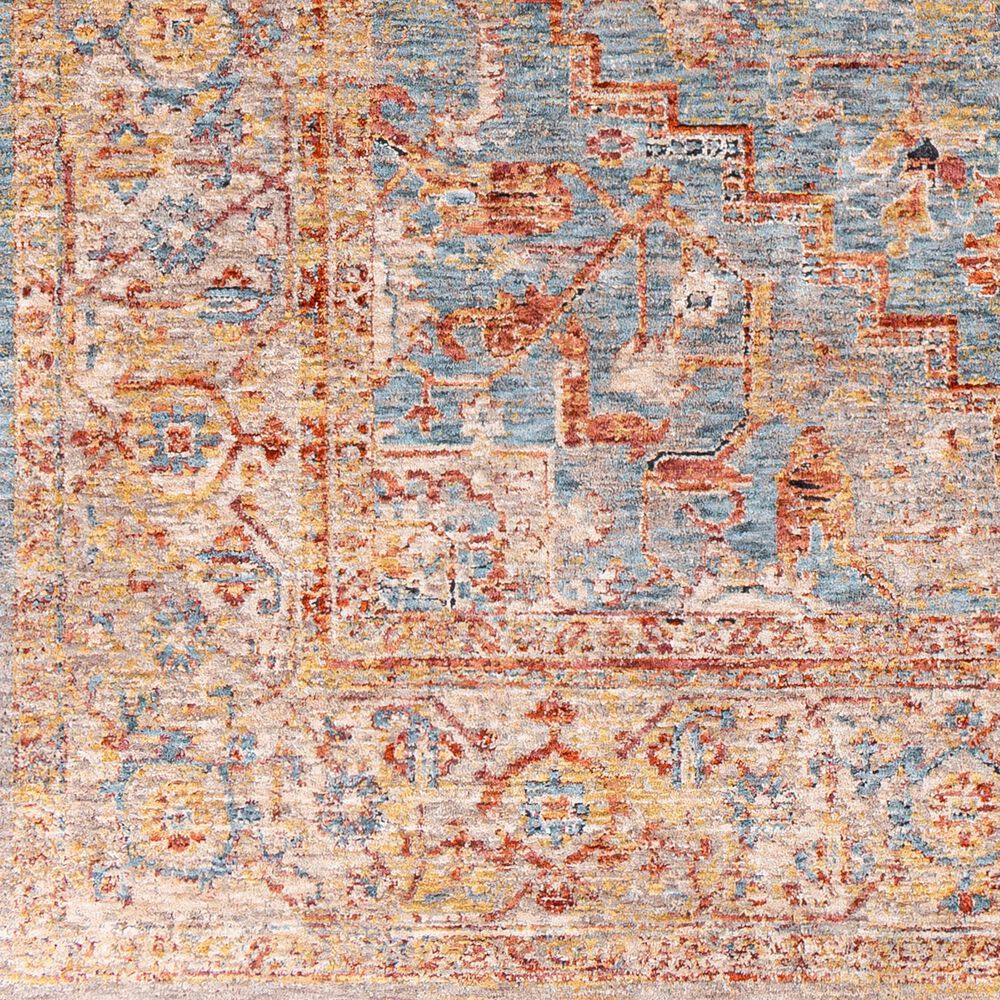 Surya Mirabel 2&#39;7&quot; x 10&#39; Teal, Aqua, Gray, Burnt Orange, Olive and Beige Runner, , large