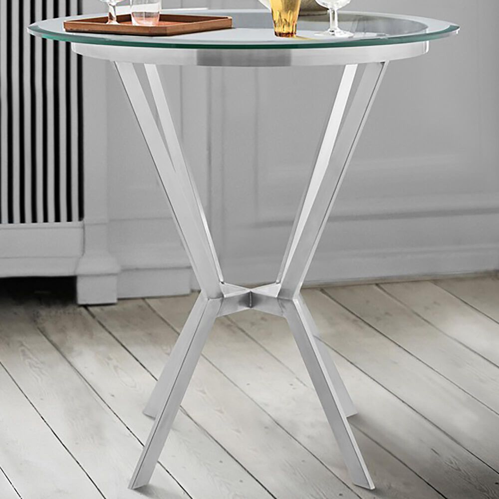 Blue River Naomi Bar Table in Brushed Stainless Steel, , large