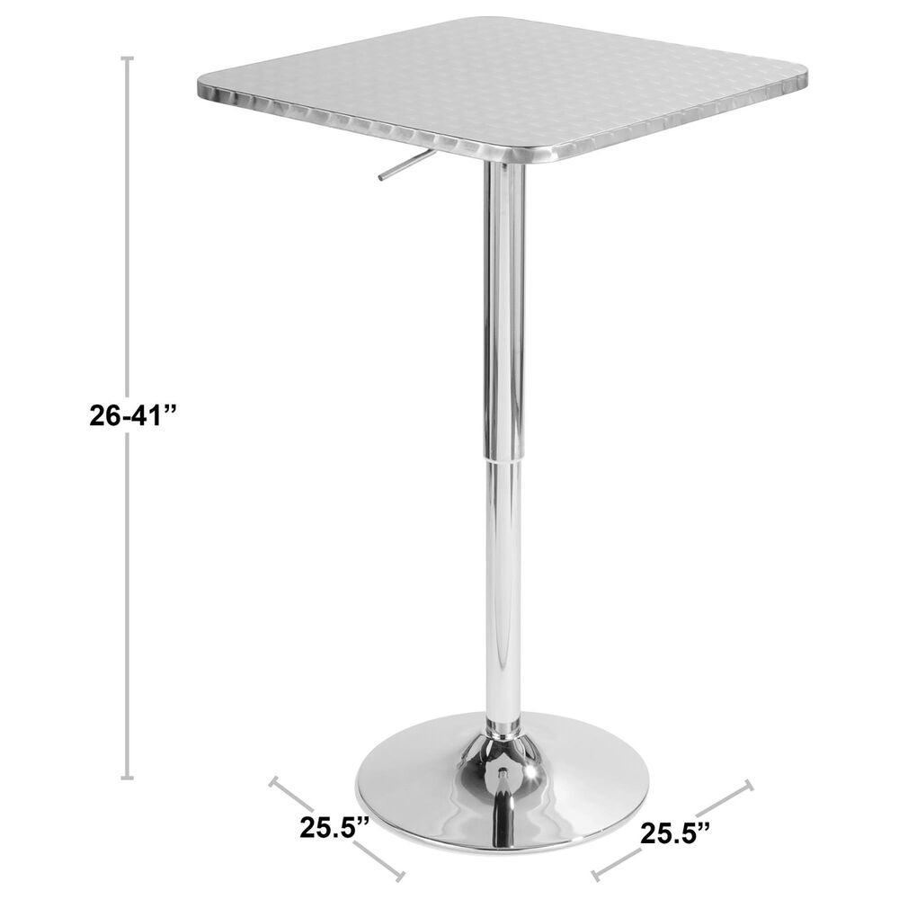 Lumisource 41&quot; Adjustable Bar Table in Silver and Chrome, , large