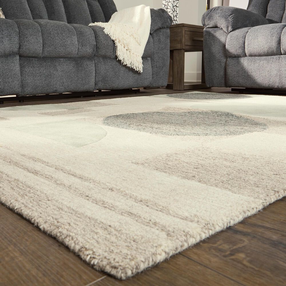 Ashley Dallane 5&#39; x 7&#39; Linen, Blue and Green Area Rug, , large