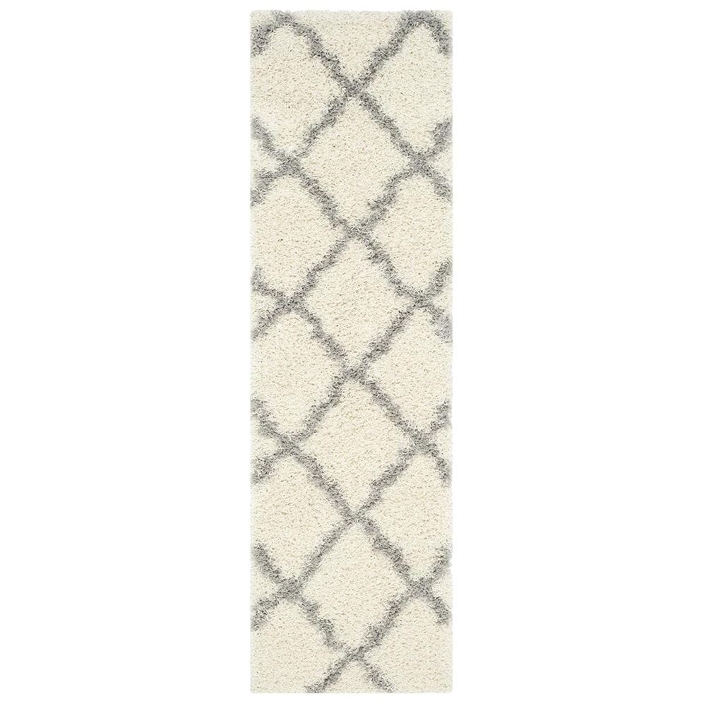 Safavieh Dallas Shag SGD257F-28 2"3" x 8" Ivory/Grey Runner, , large