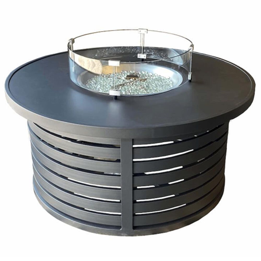 Venture Contempo 48" Round Fire Pit in Textured Black, , large