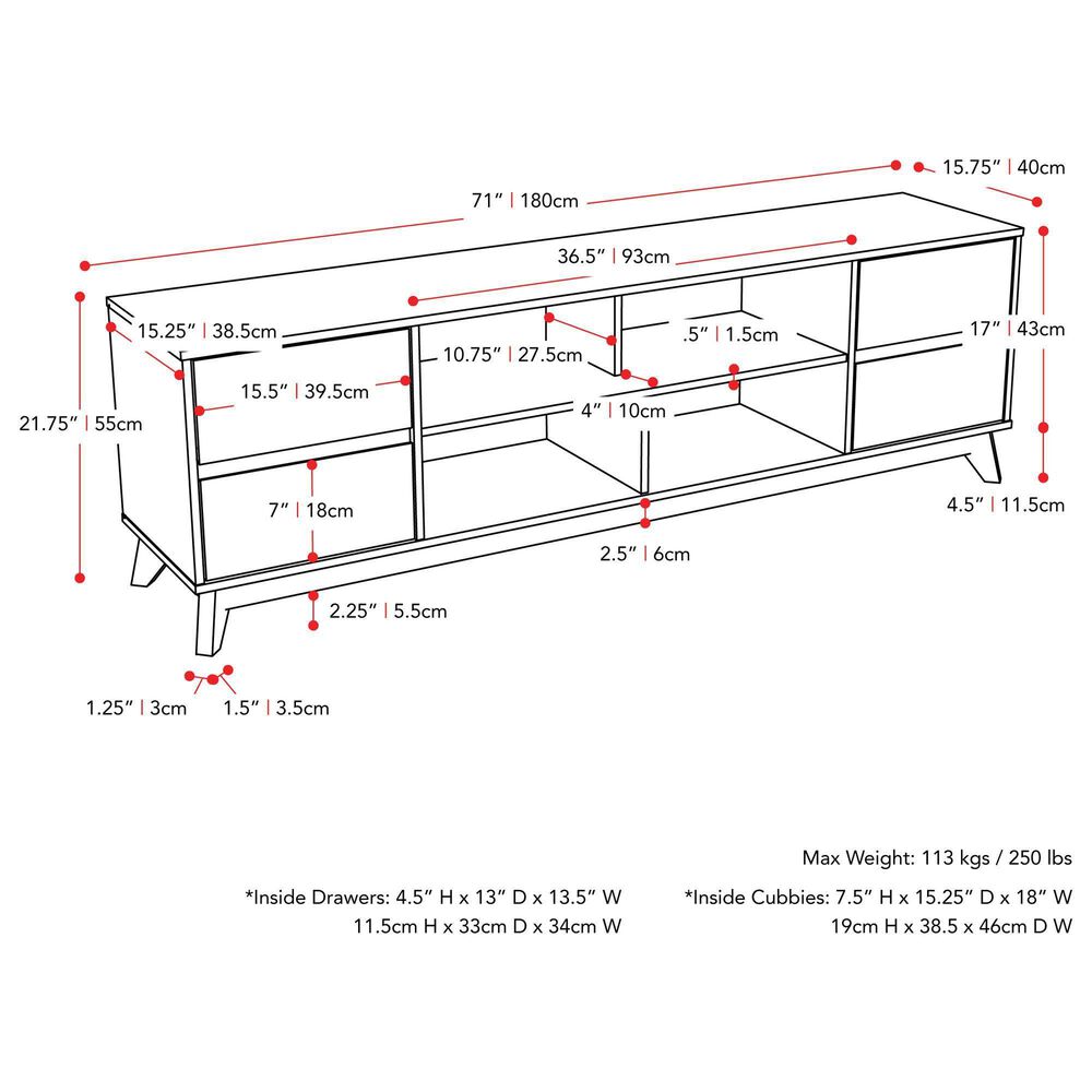 CorLiving Hollywood TV Stand in Brown, , large