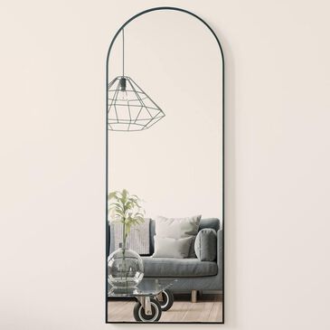 HOMLUX 21" x 64" Full Length Arched Floor Mirror in Black, , large