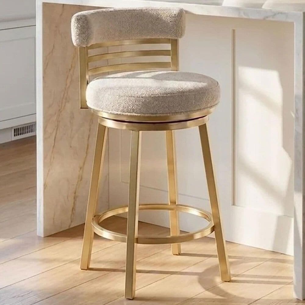 Armen Living Santorini Counter Stool in Gold, , large