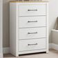 Ashley Linnocreek 4-Drawer Drawer Chest in White and Warm Brown, , large