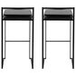 Lumisource Fuji Stackable Barstool with Black Faux Leather Cushion in Black (Set of 2), , large
