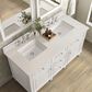 James Martin Vanities Lorelai 60" Double Vanity in Bright White with 3 cm Lime Delight Quartz Top, , large