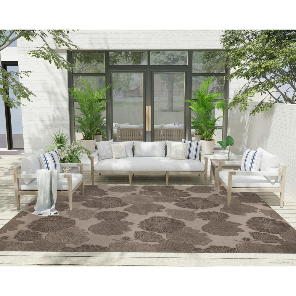 Nourison Garden Oasis Natural 8&#39; x 10&#39; Indoor/Outdoor Area Rug, , large