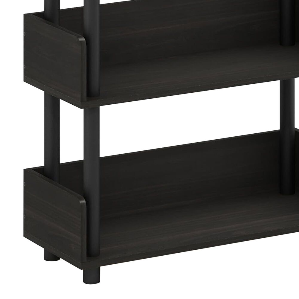 HOMLUX Turn-N-Tube 4-Tier Open Display Storage Bookshelf in Espresso, , large