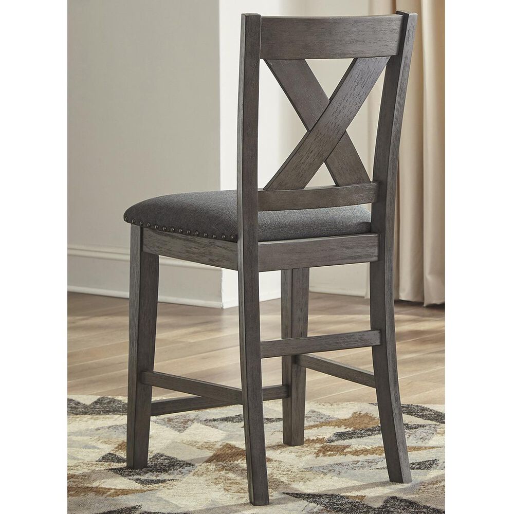Ashley Caitbrook 24&quot; Counter Height Stool in Antiqued Gray Wash, , large