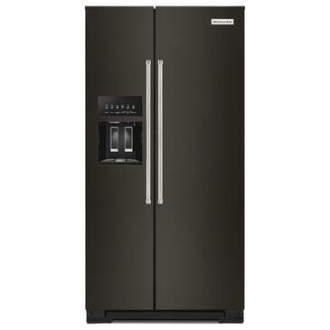 KitchenAid 22.6 Cu. Ft. Counter-Depth Side-by-Side Refrigerator in Black Stainless Steel, , large