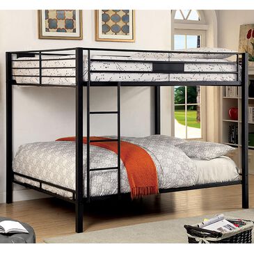 Furniture of America Francis Queen over Queen Bunk Bed in Black, , large