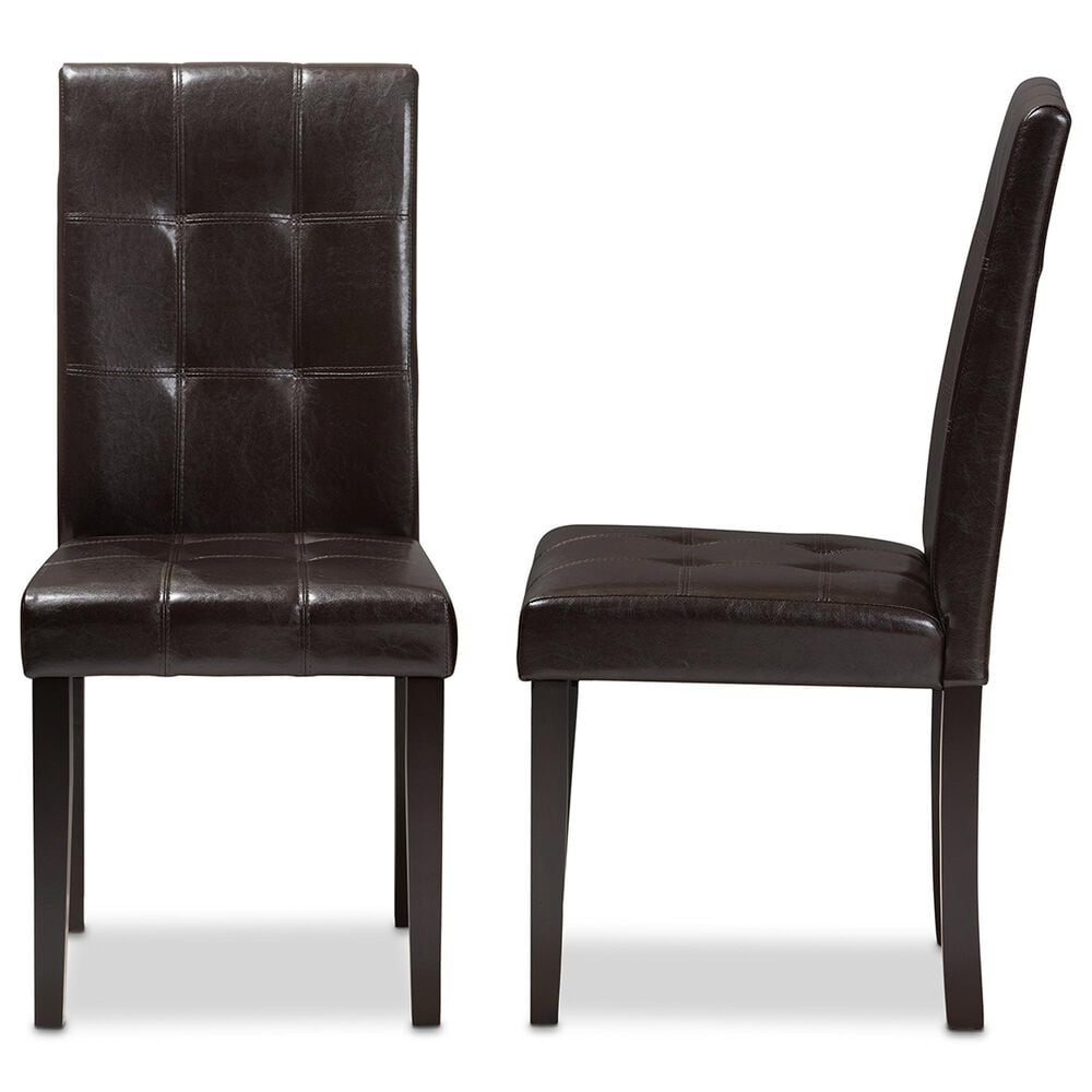 Baxton Studio Avery Side Chair in Dark Brown (Set of 2), , large