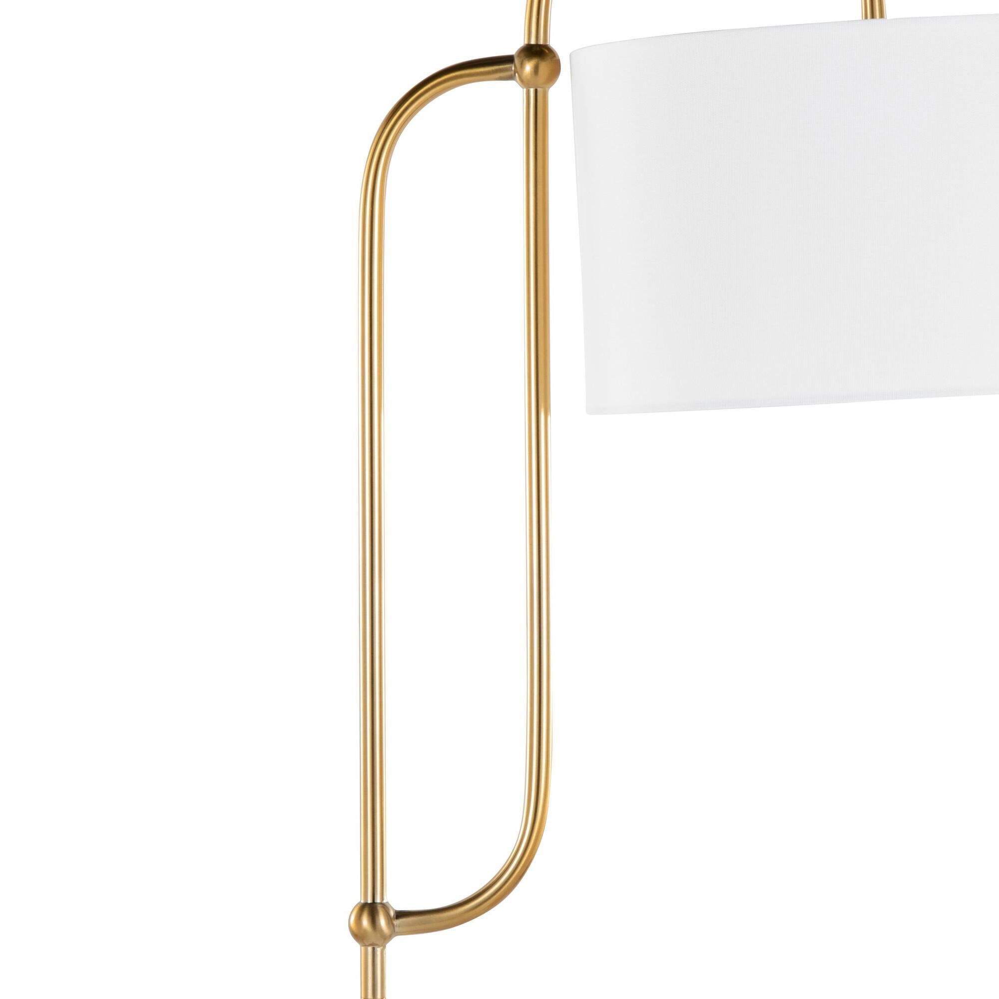 Grandview Gallery Leslie Floor Lamp in Gold and White