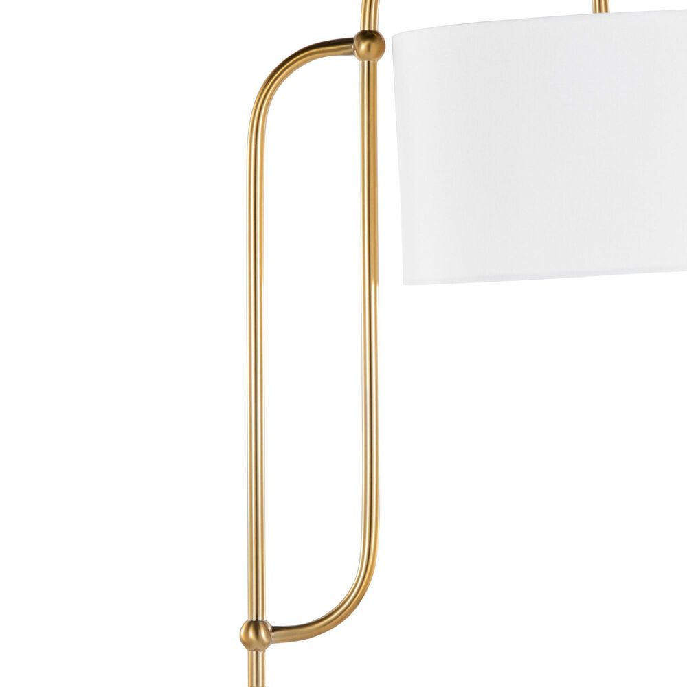 Grandview Gallery Leslie Floor Lamp in Gold and White, , large