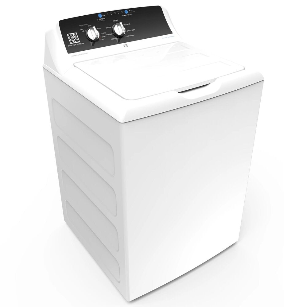 GE Appliances 4.2 Cu. Ft. Commercial Top Load Washer and 7.4 Cu. Ft. Gas Dryer Laundry Pair in White, , large