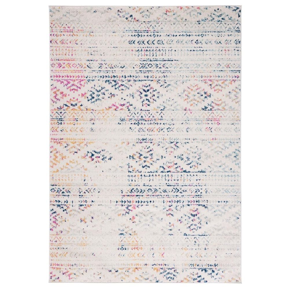 Safavieh Tulum TUL272C Ivory and Blue 5"3" x 7"6" Area Rug, , large