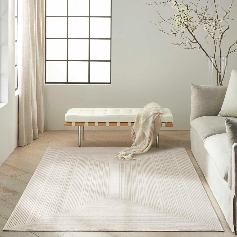 Nourison Irradiant 5&#39;3&quot; x 7&#39;3&quot; Ivory Area Rug, , large
