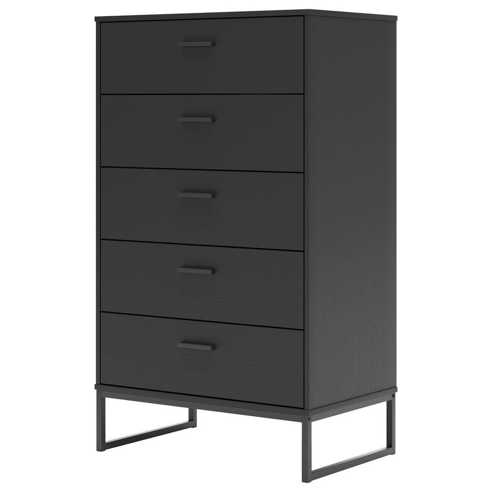 Ashley Socalle 5-Drawer Chest in Matte Black, , large