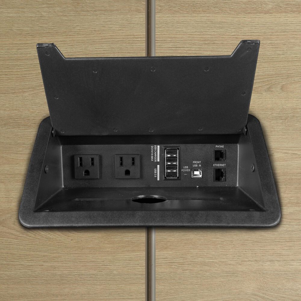 Regency Global Sourcing Array 96" Conference Table in Black and Noble Oak, , large