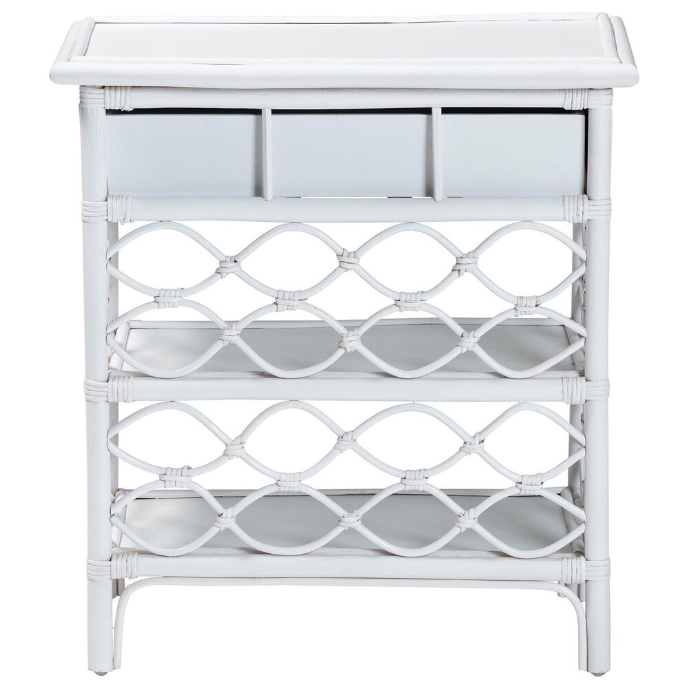 Baxton Studio Akane 1-Drawer Nightstand in White, , large
