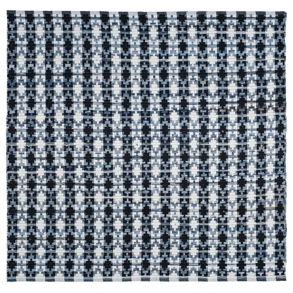 Safavieh Montauk Southwestern 6" Square Ivory, Blue and Black Area Rug, , large