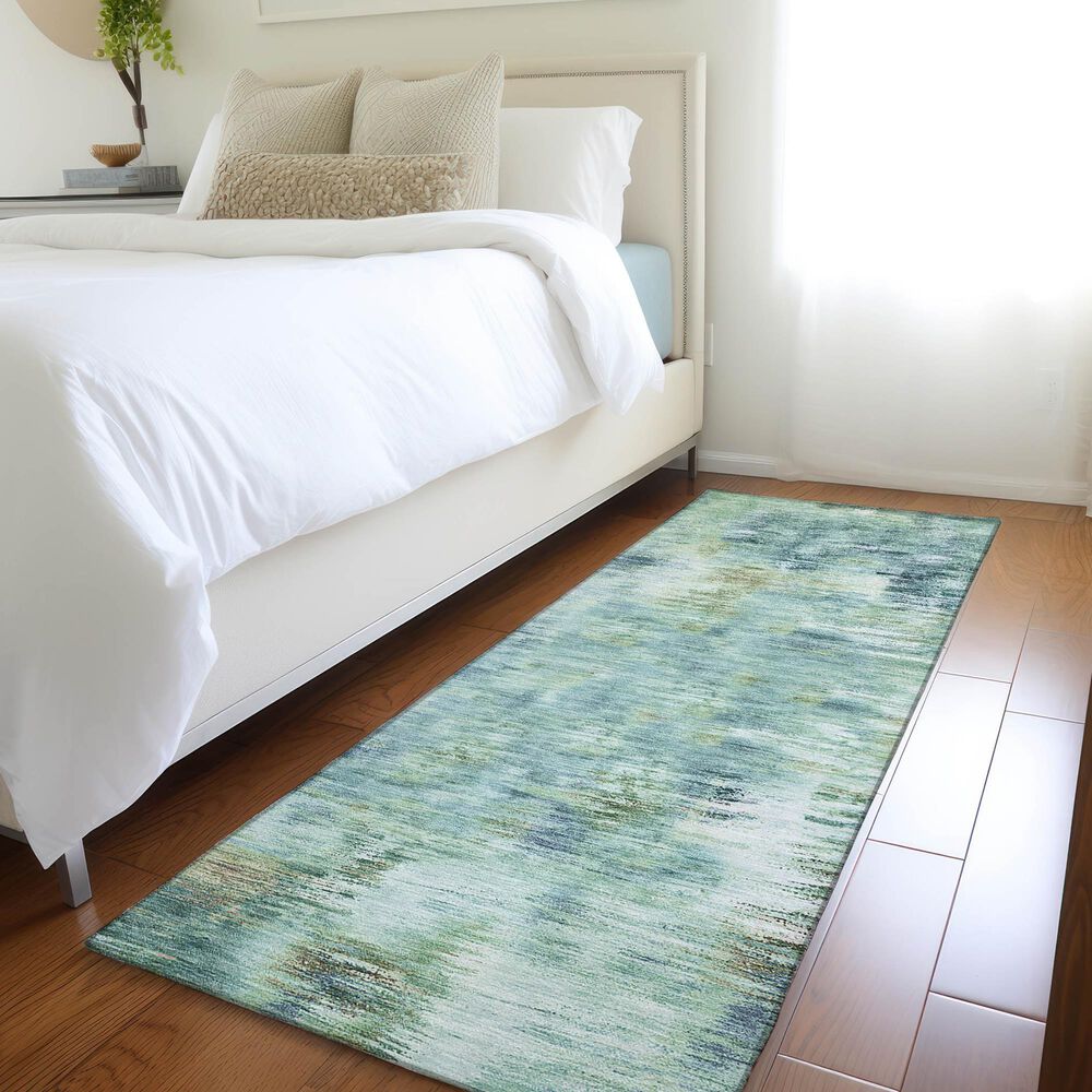 Dalyn Rug Company Kochi KC1 Teal 2&#39;3&quot; x 7&#39;6&quot; Runner, , large