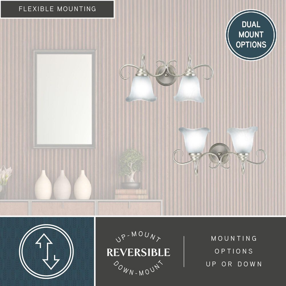 Vaxcel Bella 2-Light Bathroom Vanity Fixture in Brushed Nickel, , large