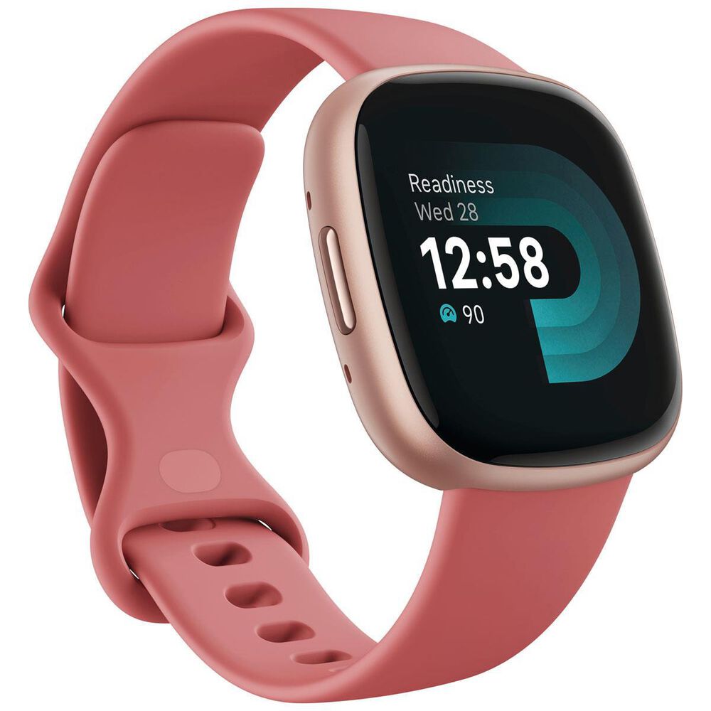 Fitbit Versa 4 Smartwatch Copper Rose Aluminum with Pink Sand Band NFM