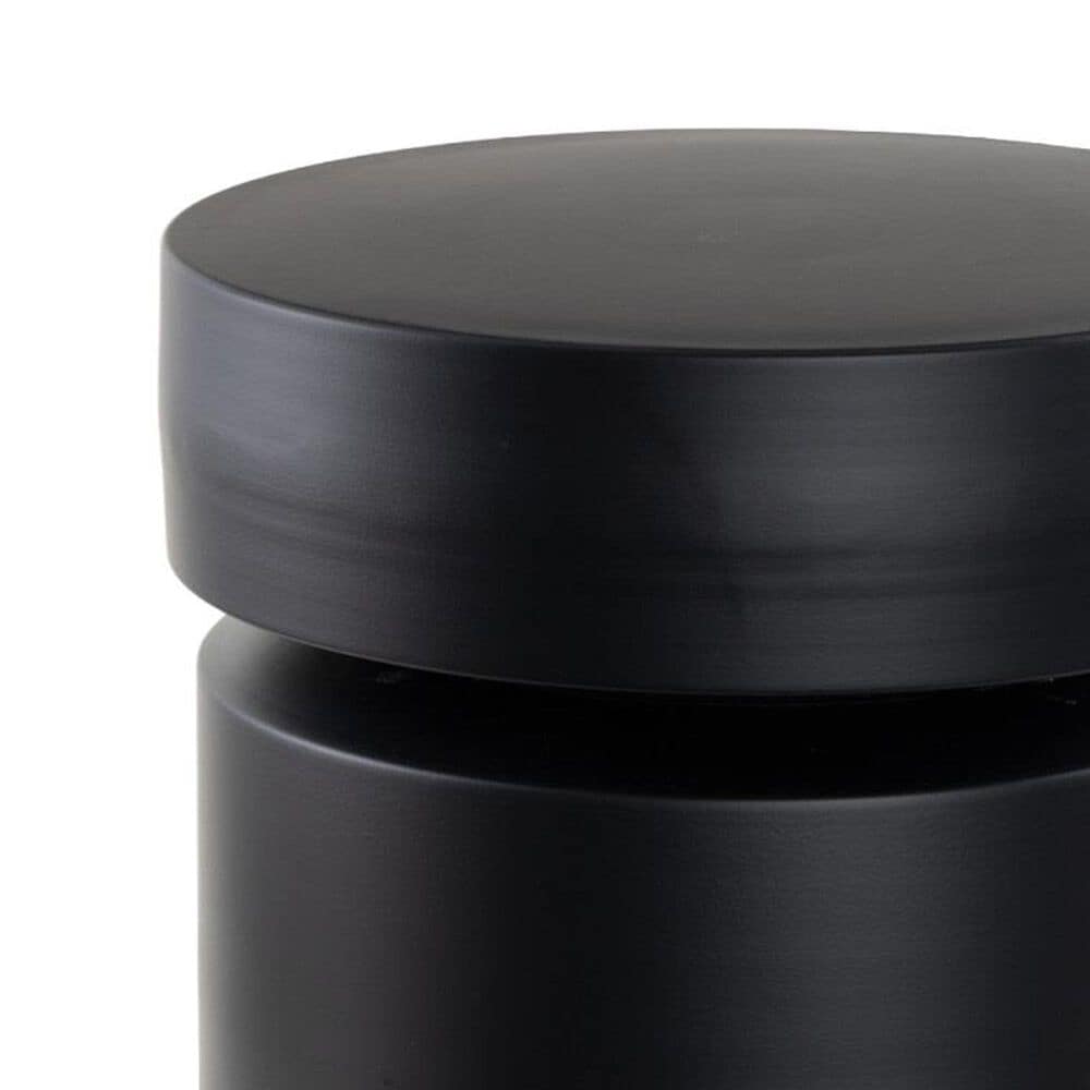 37B Metal Drum End Table in Black, , large