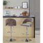 LumiSource Renee Adjustable Swivel Bar Stool with Brown Fabric Upholstery in Chrome (Set of 2), , large