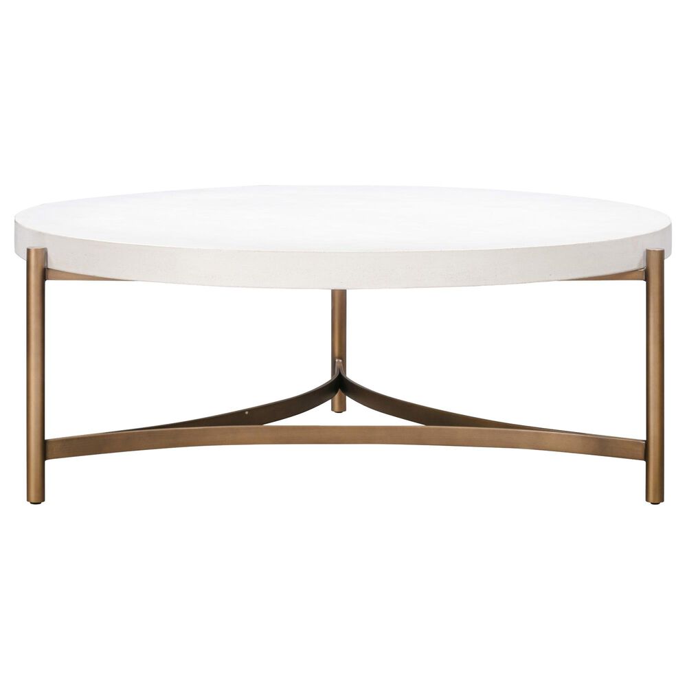 Urban Home Lyon Round Coffee Table in Ivory and Brushed Bronze, , large