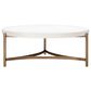 Urban Home Lyon Round Coffee Table in Ivory and Brushed Bronze, , large