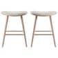 Lumisource Saddle 26" Counter Stool in Cream/White Washed/Gold (Set of 2), , large