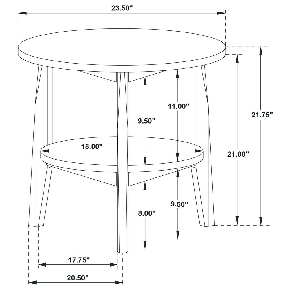Pacific Landing Bradley Round End Table in Smokey Grey and Dark Brown, , large