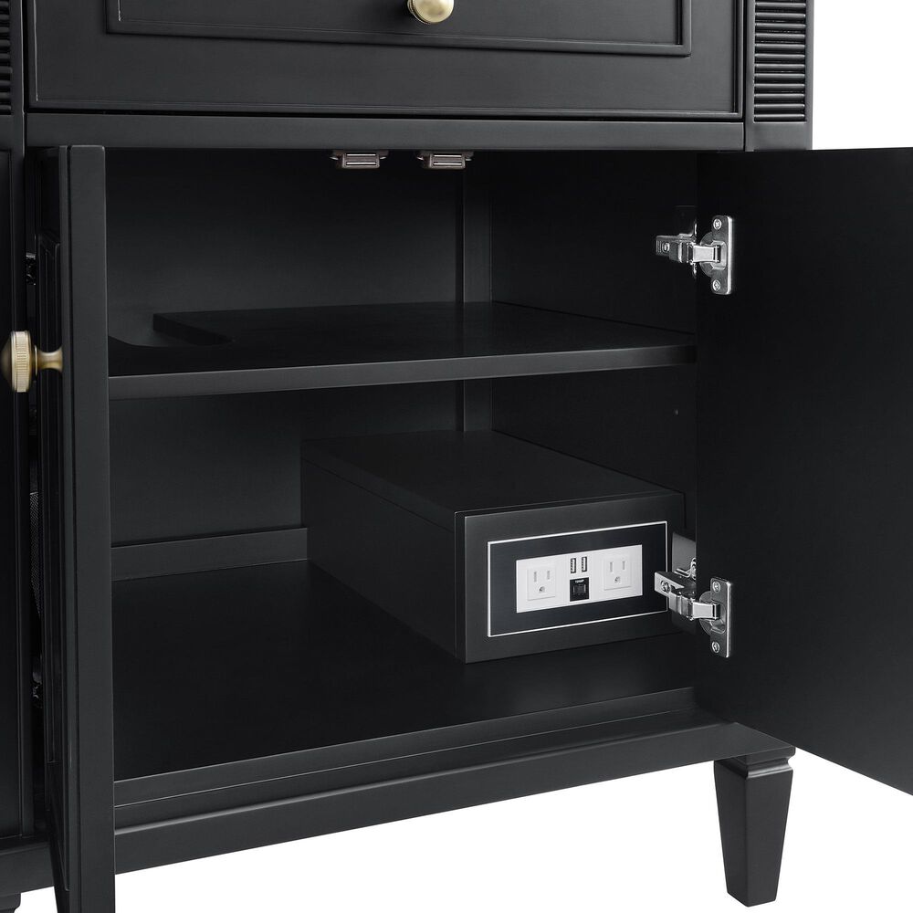 James Martin Vanities Lorelai 72&quot; Double Vanity in Black Onyx with Single Hole 3 cm White Zeus Quartz Top &amp; Backsplash, , large