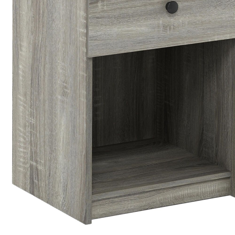 HOMLUX 1-Drawer Modern Nightstand with Knob Handle in French Oak Grey (Set of 2), , large