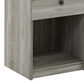 HOMLUX 1-Drawer Modern Nightstand with Knob Handle in French Oak Grey (Set of 2), , large
