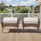Hearth and Haven Patio Wicker Ottoman with Brown Rattan in Beige (Set of 2), , large