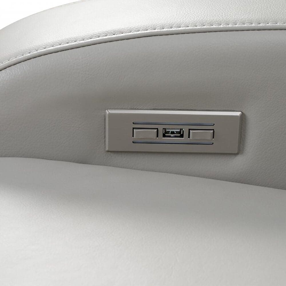 Barcalounger Levi Leather Power Recliner with Power Headrest in Bentley Dove, , large
