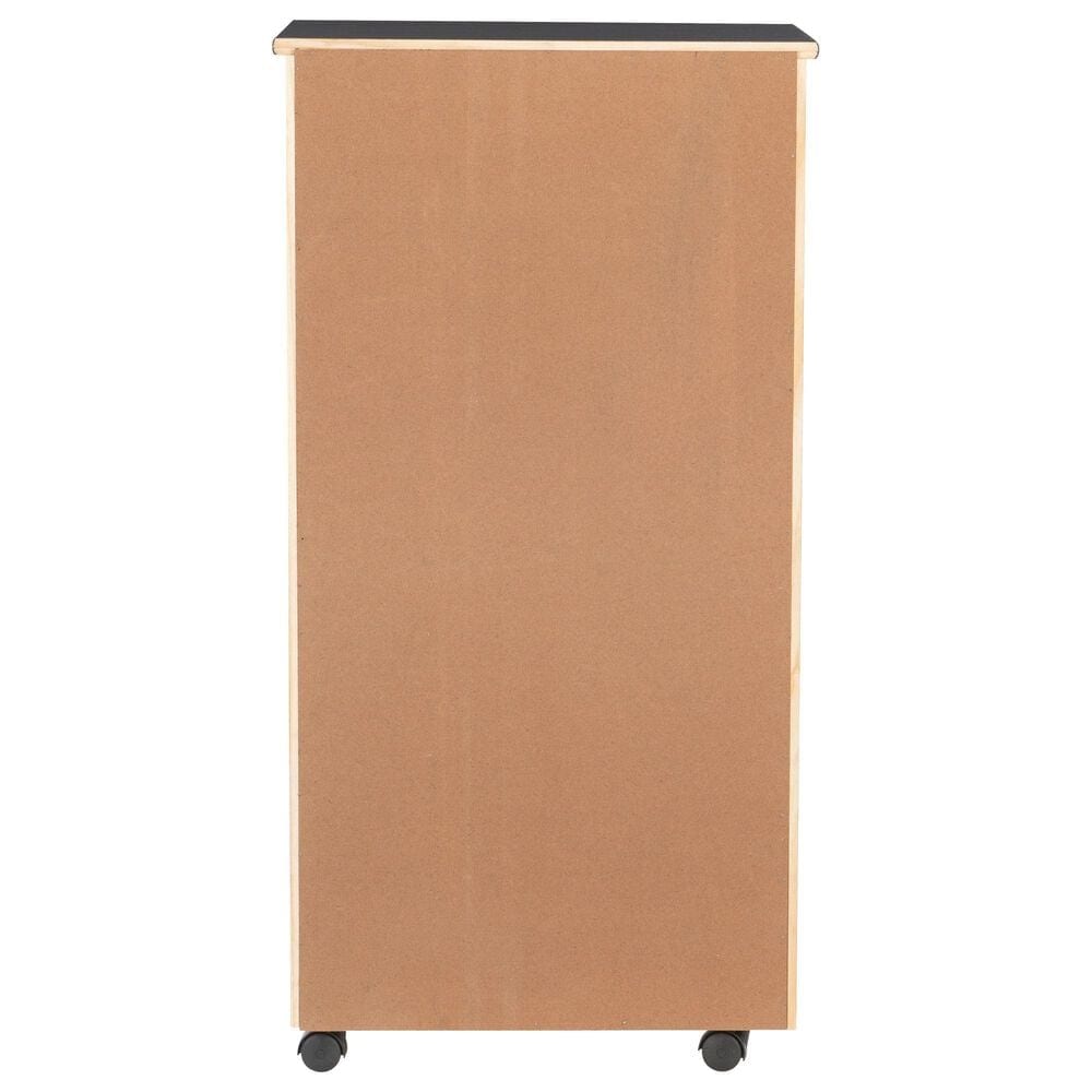 Linon Home Decor Cary 8-Drawer Rolling Cart in Black, , large